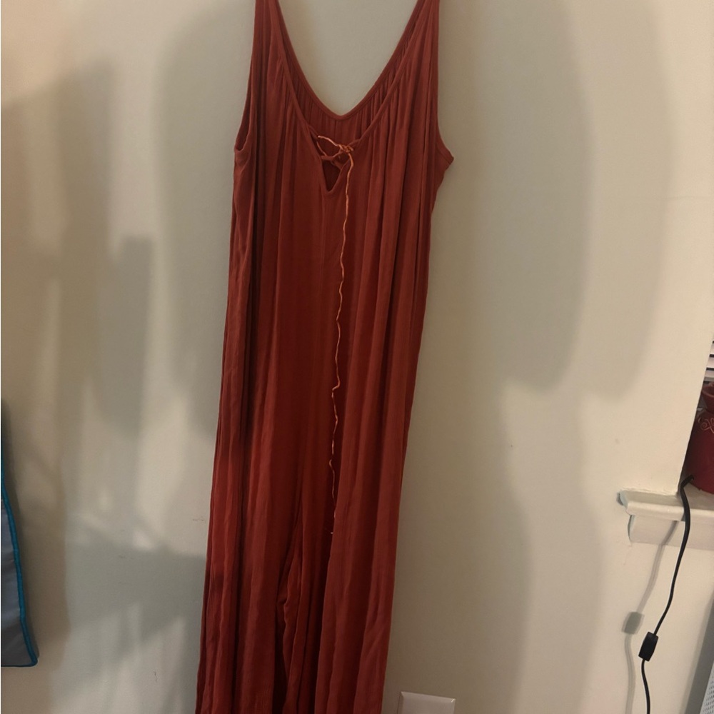 Orange Spaghetti Strap Jumpsuit